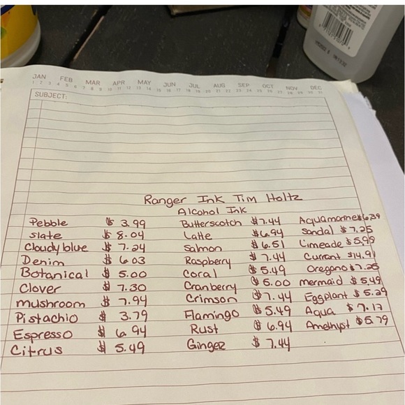 Ink alcohol Ranger
New large set 
Tim Holtz
Alcohol Ink. W2 yellow bin - Picture 8 of 9